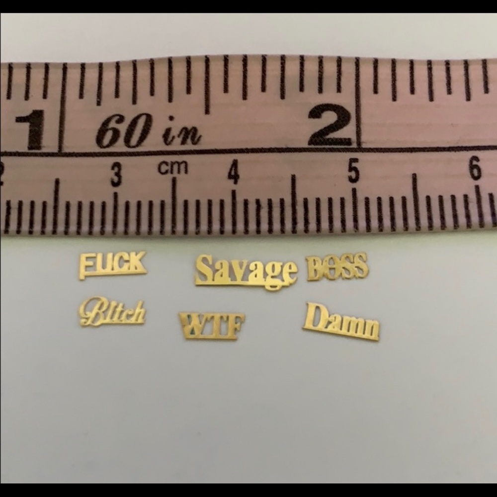 NEW lot 30 pieces thin metal B&@ch nail art - Picture 2 of 2
